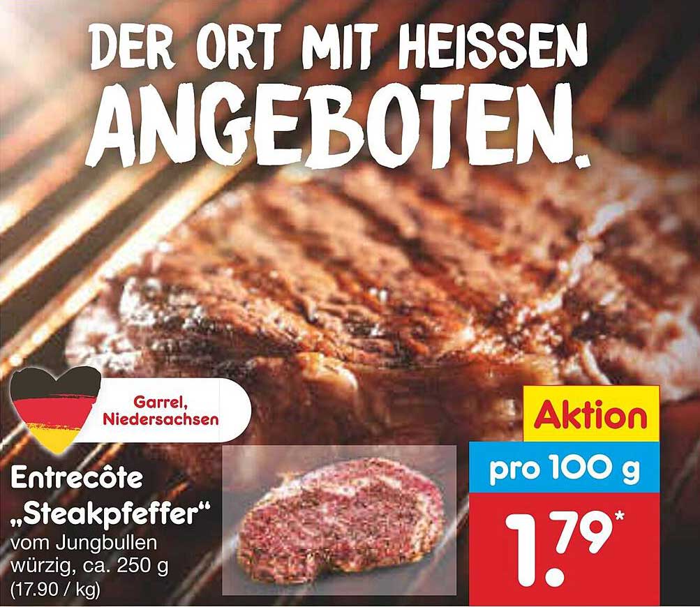 Entrecôte „Steakpfeffer“ vom Jungbullen, würzig, ca. 250 g