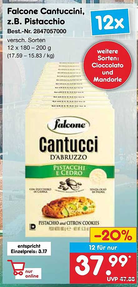Falcone Cantuccini, z.B. Pistacchio 12x180g