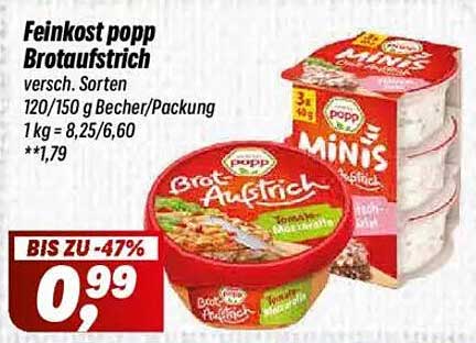 Feinkost Popp Brotaufstrich - Verschiedene Sorten