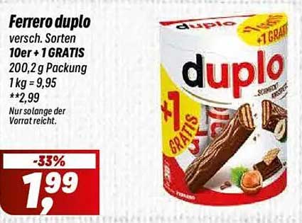 Ferrero duplo 10er + 1 GRATIS