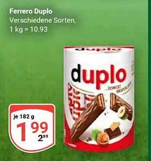 Ferrero Duplo 182g - verschiedene Sorten