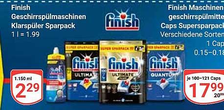 Finish Geschirrspülmaschinen Klarspüler Sparpack