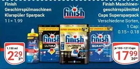 Finish Geschirrspülmittel Caps Supersparpack 100-121 Caps