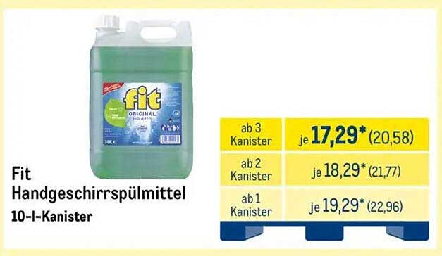 Fit Handgeschirrspülmittel 10-I-Kanister