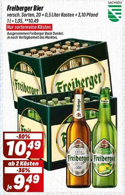 Freiberger Bier 20 x 0,5 Liter Kasten