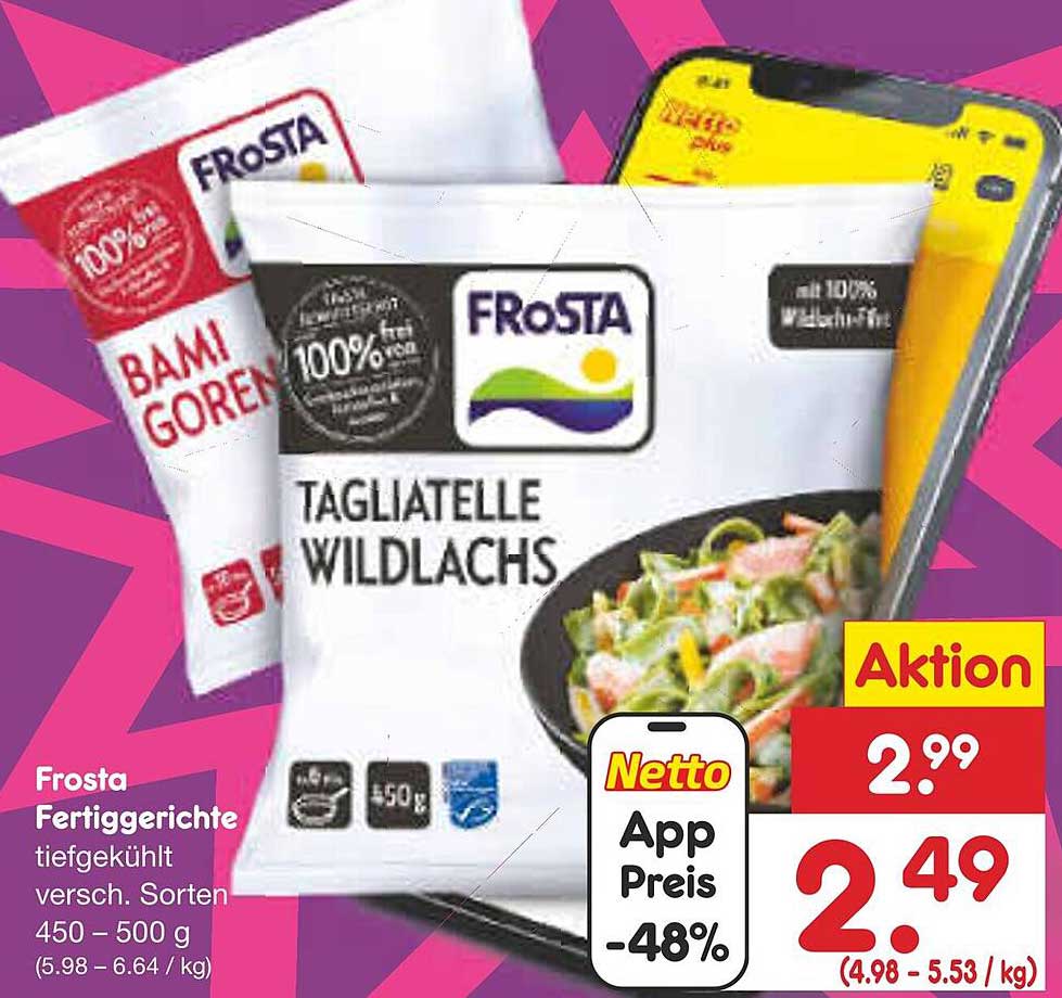 Frosta Fertiggerichte - Tagliatelle Wildlachs & Bami Goreng