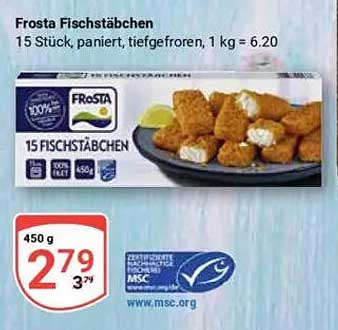 Frosta Fischstäbchen 15 Stück, paniert, tiefgefroren