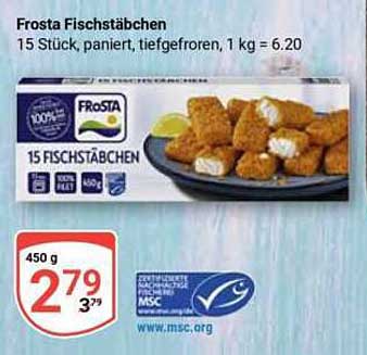 Frosta Fischstäbchen, 15 Stück, tiefgefroren