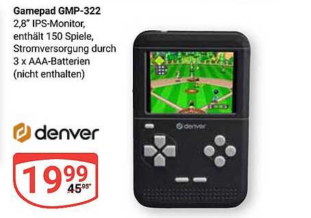 Gamepad GMP-322 von Denver - 150 Spiele inklusive!