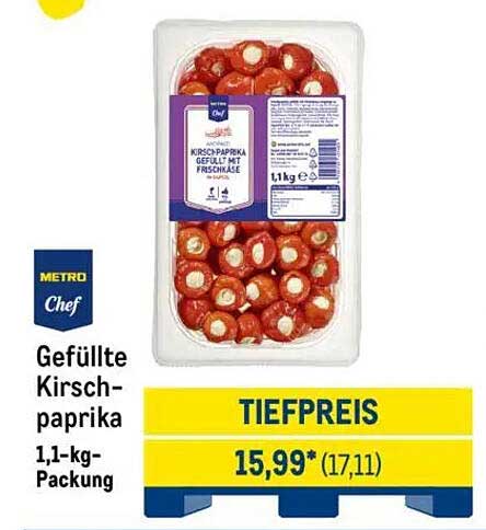 Gefüllte Kirschpaprika 1,1-kg-Packung