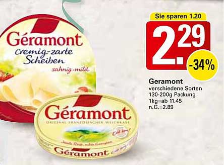 Géramont cremig-zarte Scheiben 130-200g