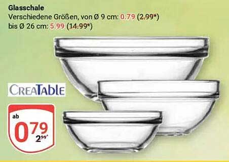 Glasschale - verschiedene Größen