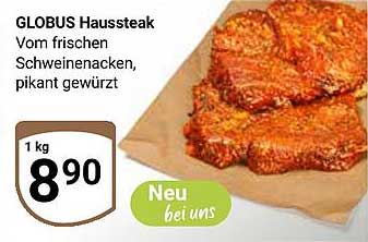 GLOBUS Hausssteak vom frischen Schweinenacken, pikant gewürzt