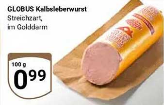 GLOBUS Kalbsleberwurst Streichzart, im Golddarm