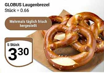 GLOBUS Laugenbrezel - 5 Stück für nur 3,30 €