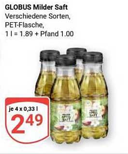 GLOBUS Milder Saft 4 x 0,33 l