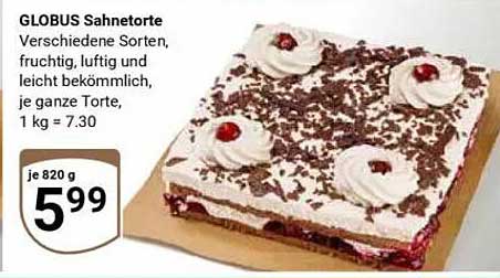 GLOBUS Sahnetorte - Verschiedene Sorten, fruchtig, luftig und leicht bekömmlich