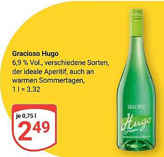 Gracioso Hugo 6,9 % Vol. - der ideale Aperitif für heiße Sommertage