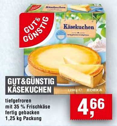GUT& GÜNSTIG Käsekuchen, tiefgefroren