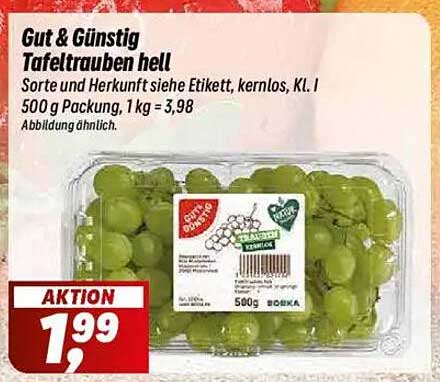 Gut & Günstig Tafeltrauben hell