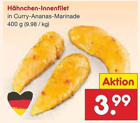 Hähnchen-Innenfilet in Curry-Ananas-Marinade