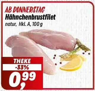 Hähnchenbrustfilet natur, Hkl. A, 100 g