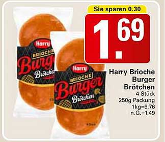 Harry Brioche Burger Brötchen 4 Stück 250g