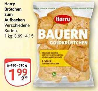 Harry Brötchen zum Aufbacken - 6 Stück für appetitliche Frühstücksmomente