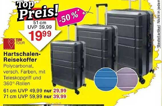 Hartschalen-Reisekoffer 51 cm - Top Preis!