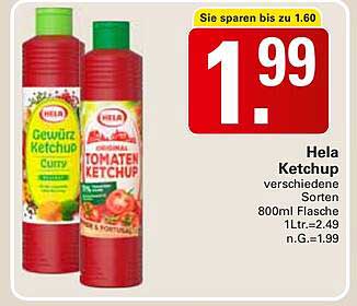 Hela Ketchup verschiedene Sorten 800ml Flasche