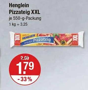 Henglein Pizzateig XXL 550-g-Packung