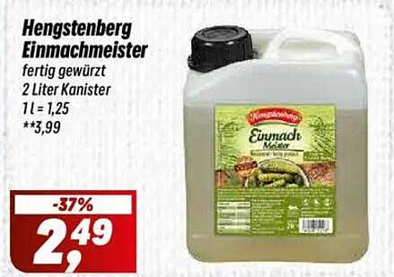 Hengstenberg Einmachmeister 2 Liter Kanister - bereit zum Genießen!