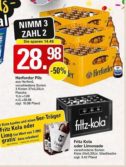 Herforder Pils – Nimm 3, zahl 2! Moin Moin für den Durst.