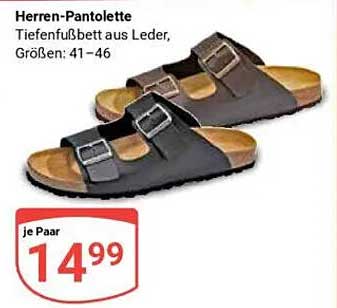 Herren-Pantolette mit tiefem Fußbett aus Leder