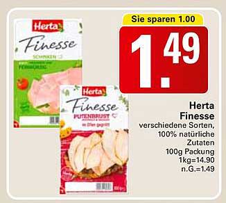 Herta Finesse Putenbrust – verschiedene Sorten, 100% natürliche Zutaten