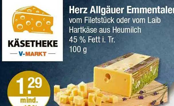 Herz Allgäuer Emmentaler vom Filetstück oder vom Laib