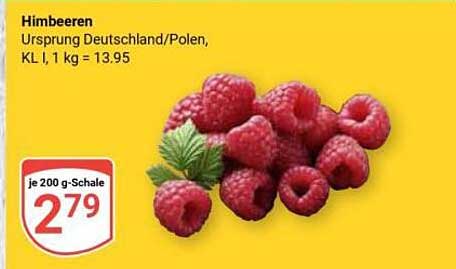 Himbeeren, 200 g-Schale für nur 2,79 €
