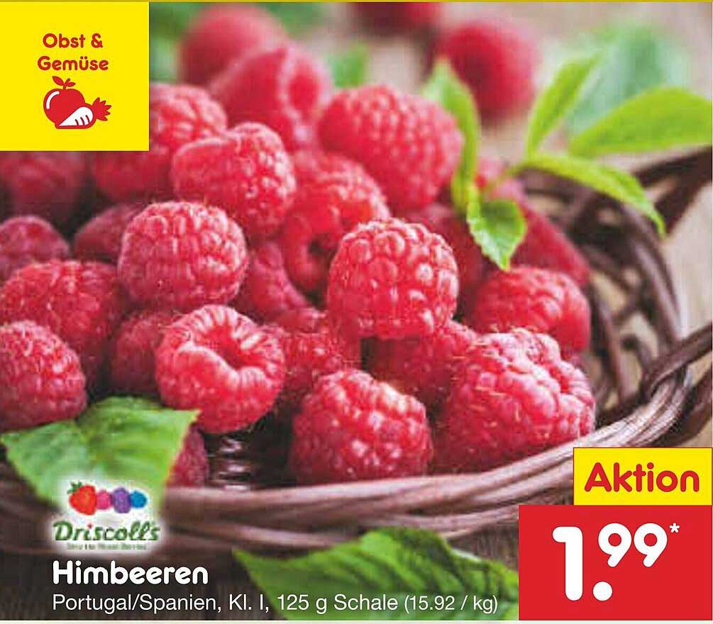 Himbeeren, Portugal/Spanien, Kl. I, 125 g Schale