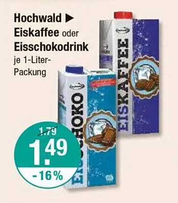 Hochwald Eiskaffee oder Eisschokodrink je 1-Liter-Packung