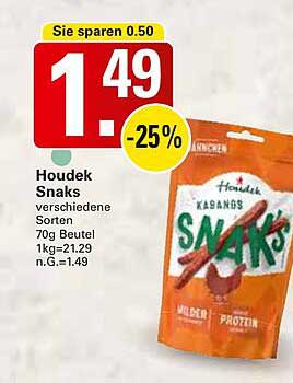Houdek Snacks verschiedene Sorten 70g Beutel