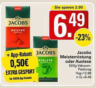 Jacobs Meisterröstung oder Auslese 500g