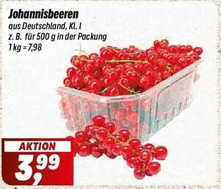 Johannisbeeren aus Deutschland, Kl. I - 500 g für 3,99 €