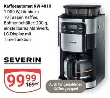 Kaffeautomat KW 4810 von Severin - 1.000 W für perfektes Kaffeevergnügen