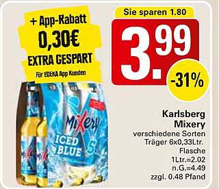 Karlsberg Mixery verschiedene Sorten Träger 6x0,33 Ltr. Flasche