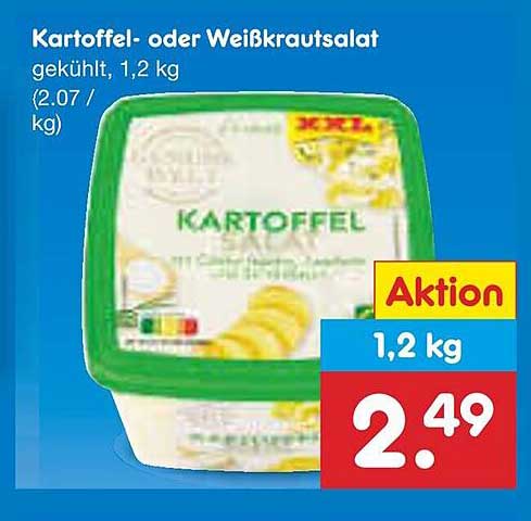 Kartoffel- oder Weißkrautsalat, gekühlt, 1,2 kg