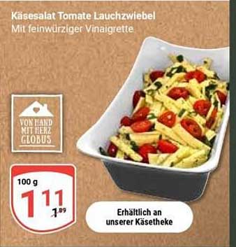 Käsesalat Tomate Lauchzwiebel mit feinaromatischer Vinaigrette