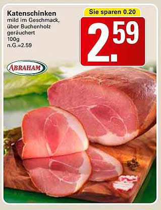 Katenschinken mild im Geschmack, über Buchenholz geräuchert