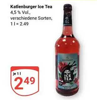 Katlenburger Ice Tea - 4,5 % Vol., verschiedene Sorten, 1 l = 2,49