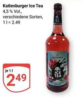 Katlenburger Ice Tea, 4,5 % Vol., verschiedene Sorten, 1 l = 2,49