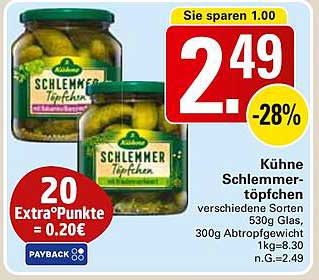Kühle Schlemmer-Töpfchen verschiedenen Sorten 530g Glas